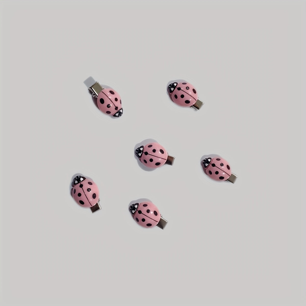 Ladybug Hair Clips | 6pcs set | red anti slip | insect hair accessories, back to school headwear | daily holiday parties, travel | Eid al Fitr, ladies