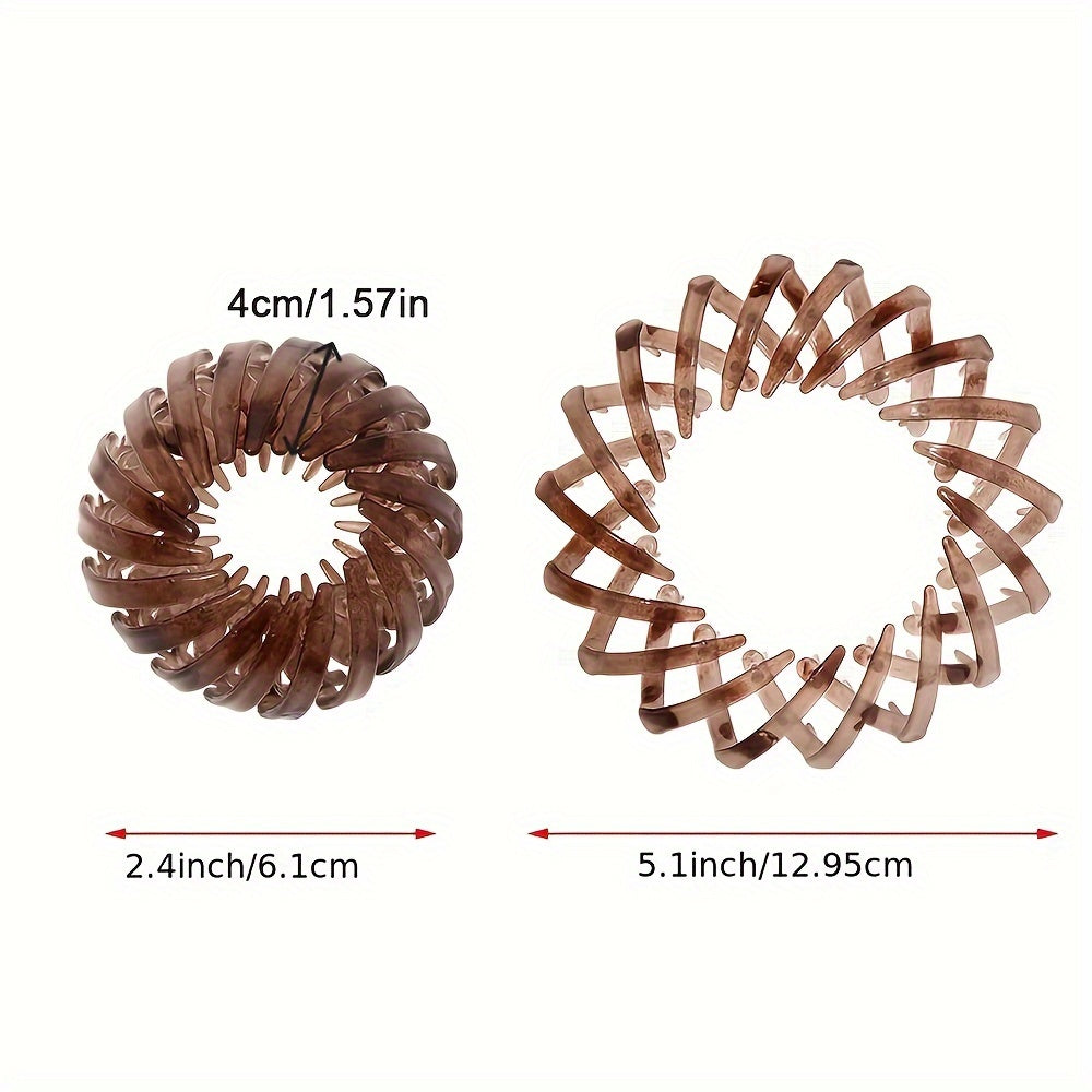 3pcs Expandable Lazy Bird's Nest Hair Clips - Ponytail Holder Barrette for Long Thick Hair, Claw Clip for Women's Daily Use, Hair Accessories for Styling and Holding
