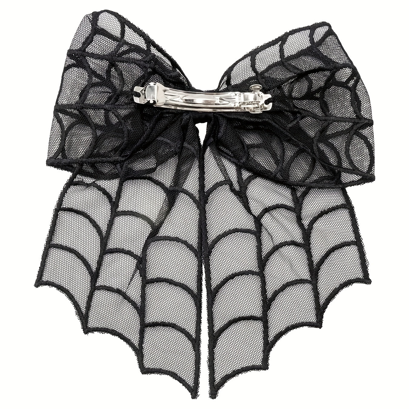 1pc Gothic Punk Spider Web Bow Hair Clip - Women'S Black Lace Halloween Hair Accessory, Vintage Everyday Hairpin with Intricate Design, Durable Hair Accessory, Perfect Halloween Gift, Halloween Hair Accessories, Themed Event Accessory, Punk Style Hairpin,