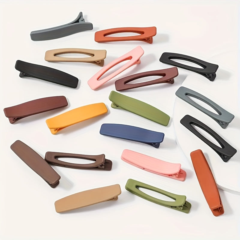 20pcs Morandi Matte Duckbill Hair Clips - Elegant Minimalist Plastic Hairdressing Tools with Multi-Color Options for Women & s, Secure Grip for Braiding, Ponytails, Buns, Everyday & Special Occasions, Ponytail Holder, Sleek Design, Smooth Finish, Salon