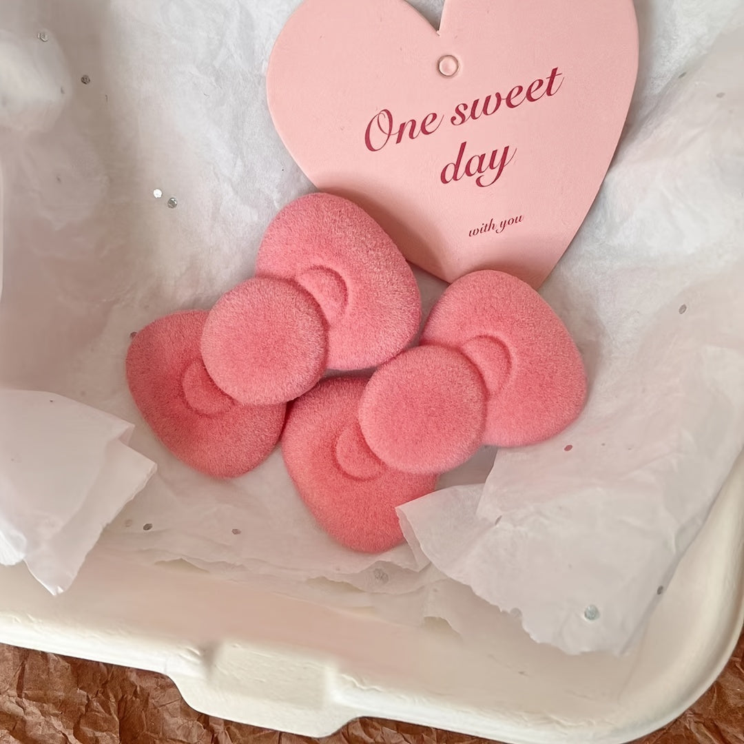 2/4/6pcs Elegant Pink Bow Hairpin Cute Sweet Bow Shaped Hairpin Women'S Daily Use Hair Accessories