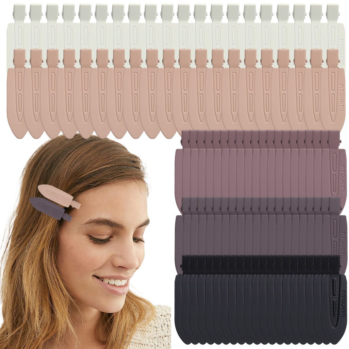 100 PCS Vintage Style No-Crease Hair Clips Set, Elegant Simple Side Bangs Hairpins, Plastic Hair Accessories for Women, Ideal for Daily Wear & Gift-Giving, Suitable for 14+ Age Group
