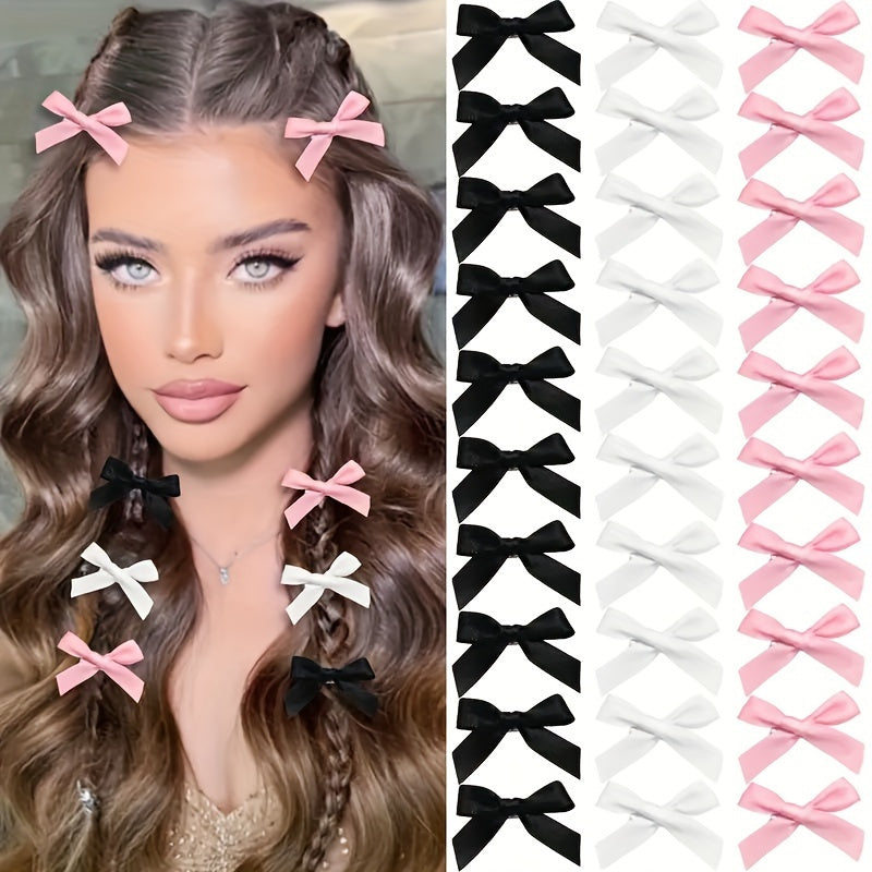 18PCS Mini Butterfly Bow Hair Clips - Non-Slip, Sweet Style, Cute Bowknot Hairpins for Women & Girls