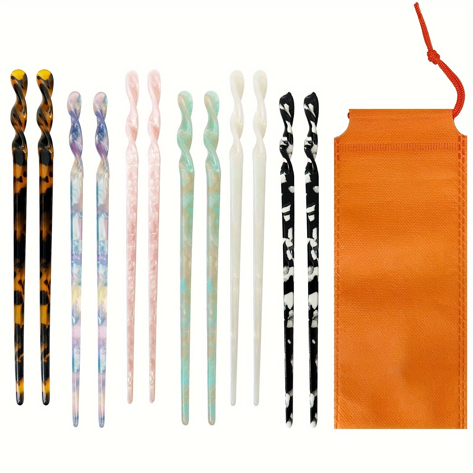 [Elegant Hairpins] Assorted Elegant Plastic Hairpins | Decorative Hair Accessory for Proms and Formal Events | Durable with Floral, Geometric, and Marble Patterns