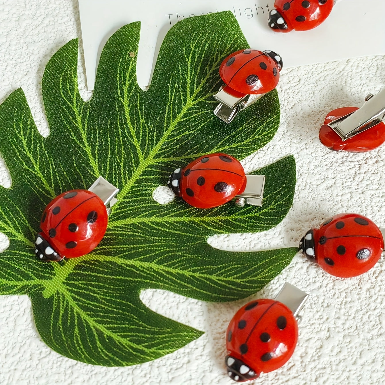 Ladybug Hair Clips | 6pcs set | red anti slip | insect hair accessories, back to school headwear | daily holiday parties, travel | Eid al Fitr, ladies