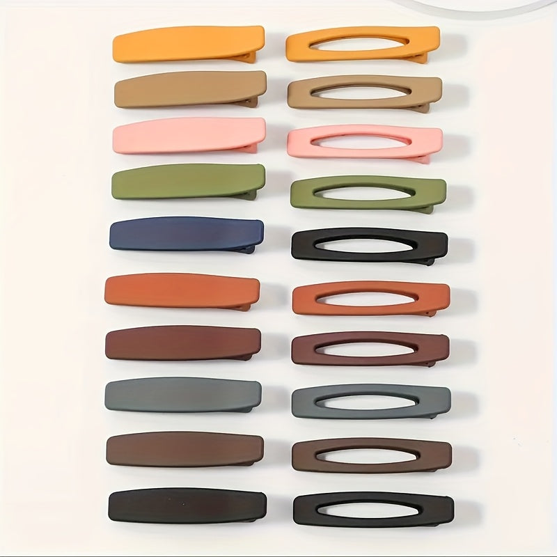 20pcs Morandi Matte Duckbill Hair Clips - Elegant Minimalist Plastic Hairdressing Tools with Multi-Color Options for Women & s, Secure Grip for Braiding, Ponytails, Buns, Everyday & Special Occasions, Ponytail Holder, Sleek Design, Smooth Finish, Salon