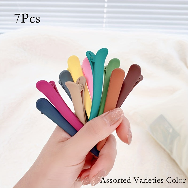 7-Piece Set of Chic Matte Duckbill Hair Clips for Women - Simple, Versatile, and Durable Hair Accessories for Everyday Styling, Photography Props, and Thoughtful Gifts