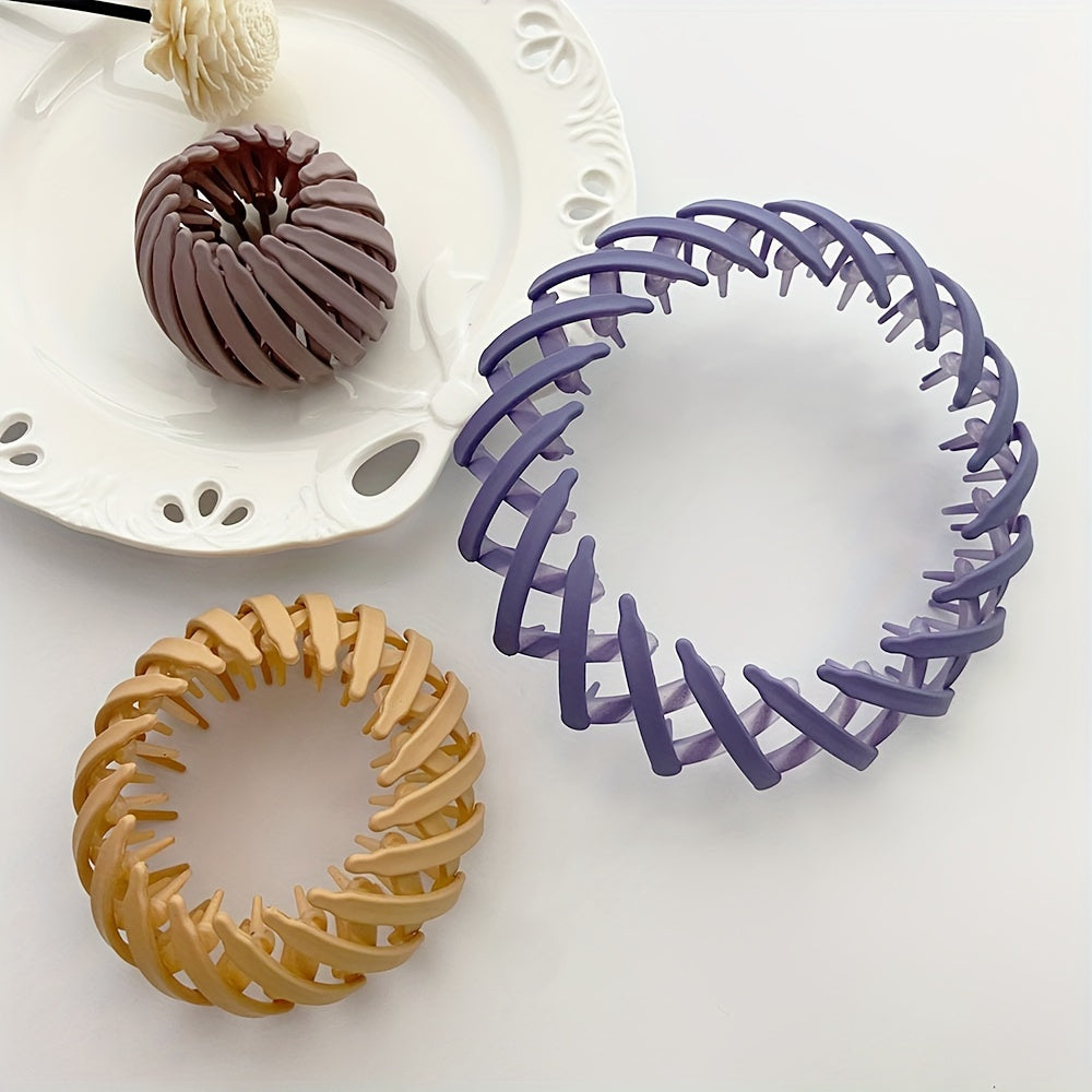 7pcs Multi-Colored Hair Nest Ponytail Clips, Women'S Hair Accessories, Bun Clips, Suitable for Both Thin And Thick Curly Hair, Hairpins And Hair Ties.