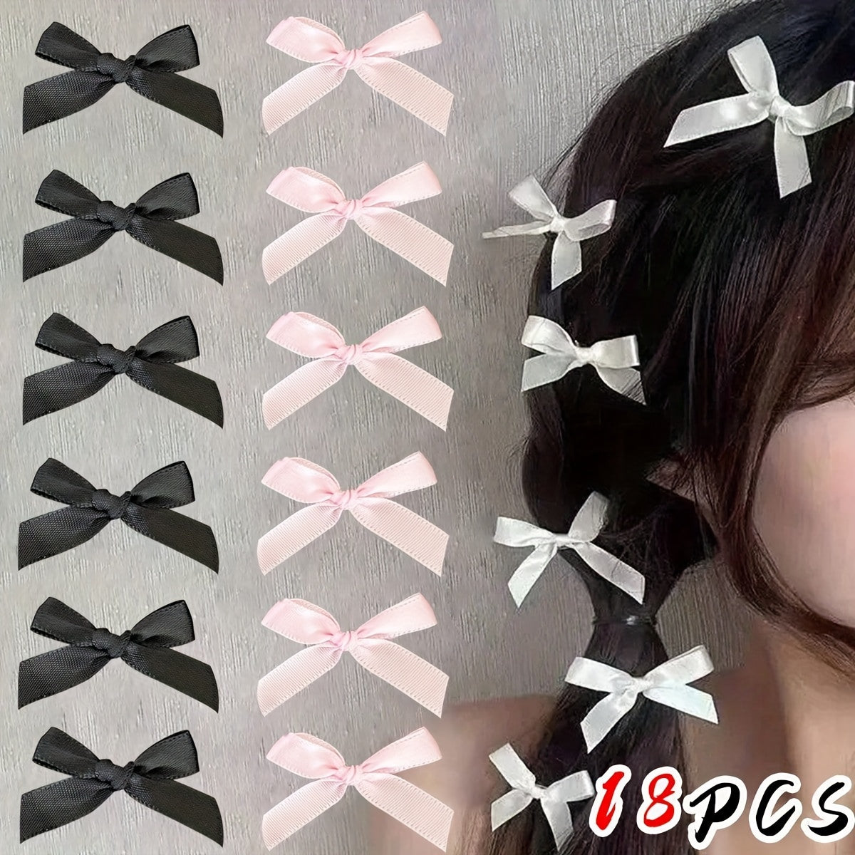 18PCS Mini Butterfly Bow Hair Clips - Non-Slip, Sweet Style, Cute Bowknot Hairpins for Women & Girls