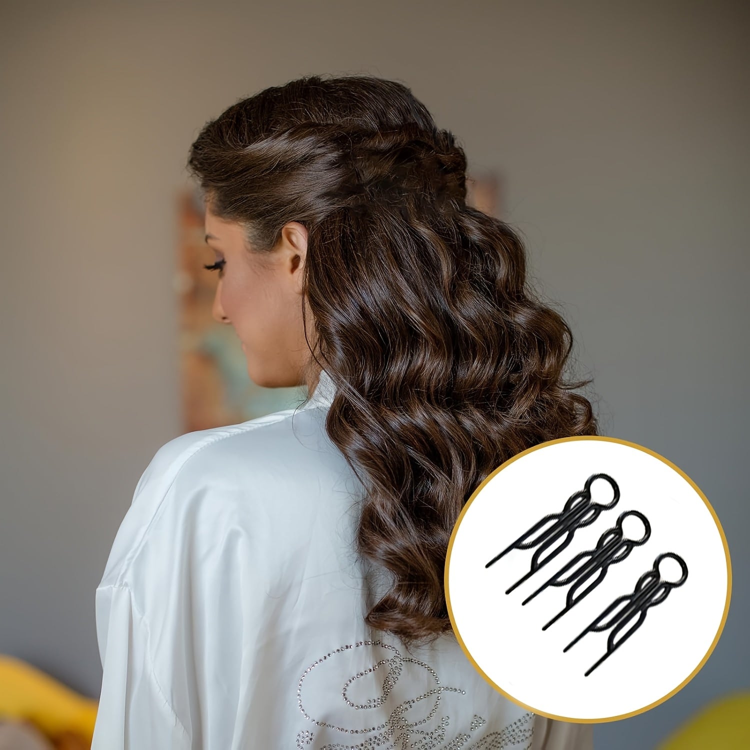 12pcs Black & Clear U-Shaped Hair Clips - Elegant Vintage Hairpins with Cut-Out Design for Women, Secure Hold for Bun Updos, Graduation Parties & Formal Events, Hair Clips for Styling, Sleek Modern Hairpins, Transparent Materials