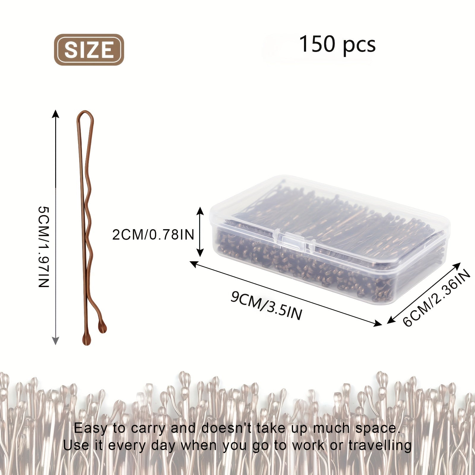 150pcs,Mini Bobby Pins Brown, Hair Bobby Pins with Storage Box for Girls and Women, Premium Hair Mini Bobby Pins for All Hair Types-Wedding Season Hairstyles