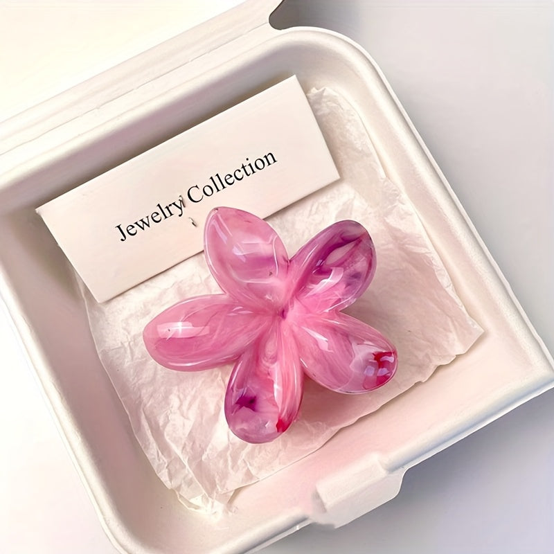 12pcs Elegant Floral Hair Clips for Women - Marbled Pastel Flower Hairpins, Secure Grip Plastic Hair Accessories for Valentine’s Day Gifts, Casual & Formal Events (14+)