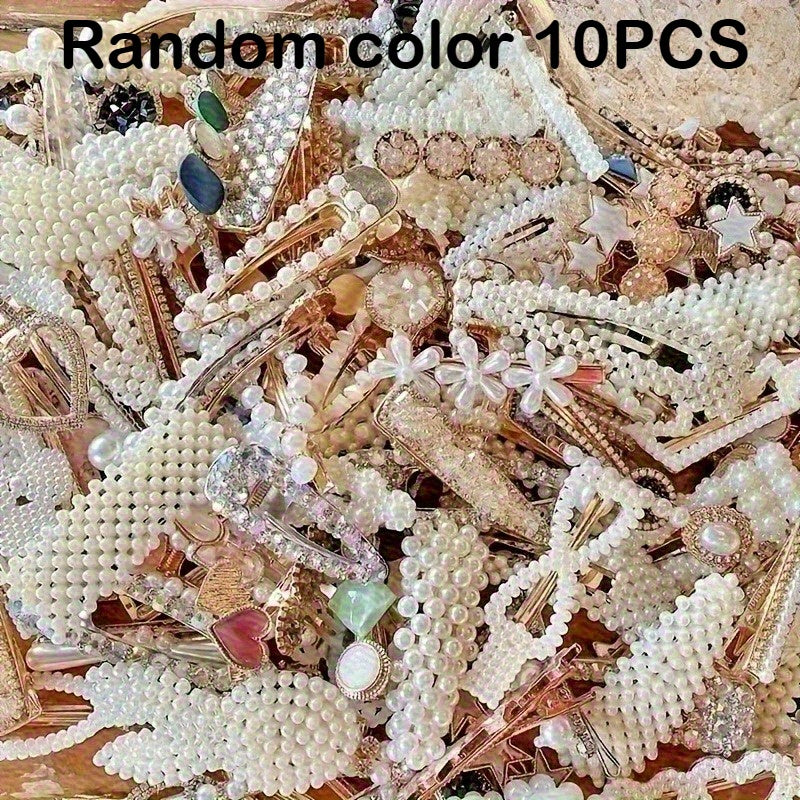 10pcs (48 Random Styles) Korean Side Hairpins, Bangs Clips, Back of Head Straight Clips, Cute Multi-Style Hairpins, Elegant Bow Hairpins, Suitable for Women'S Daily Use, Halloween Daily Gifts