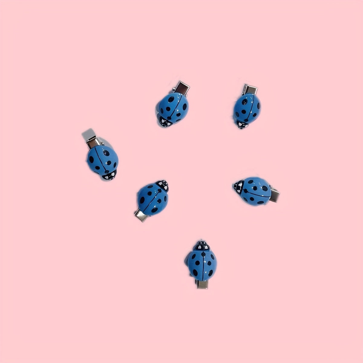 Ladybug Hair Clips | 6pcs set | red anti slip | insect hair accessories, back to school headwear | daily holiday parties, travel | Eid al Fitr, ladies