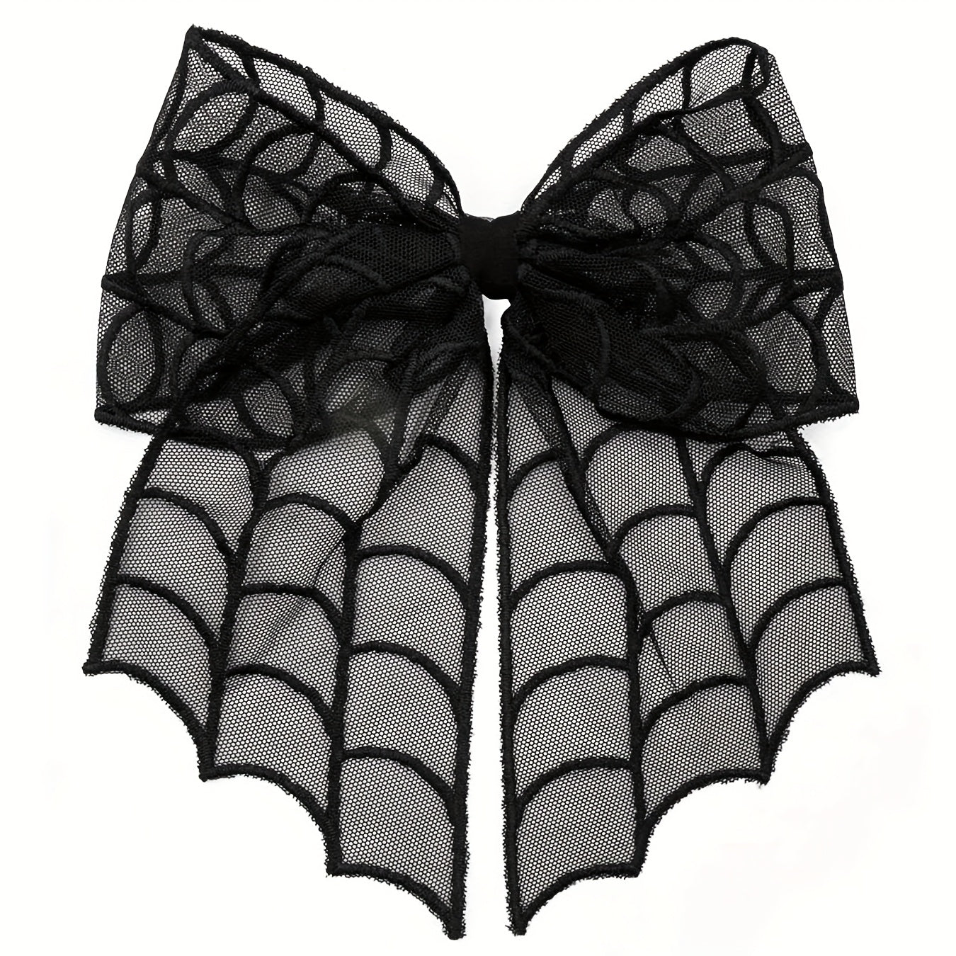 1pc Gothic Punk Spider Web Bow Hair Clip - Women'S Black Lace Halloween Hair Accessory, Vintage Everyday Hairpin with Intricate Design, Durable Hair Accessory, Perfect Halloween Gift, Halloween Hair Accessories, Themed Event Accessory, Punk Style Hairpin,