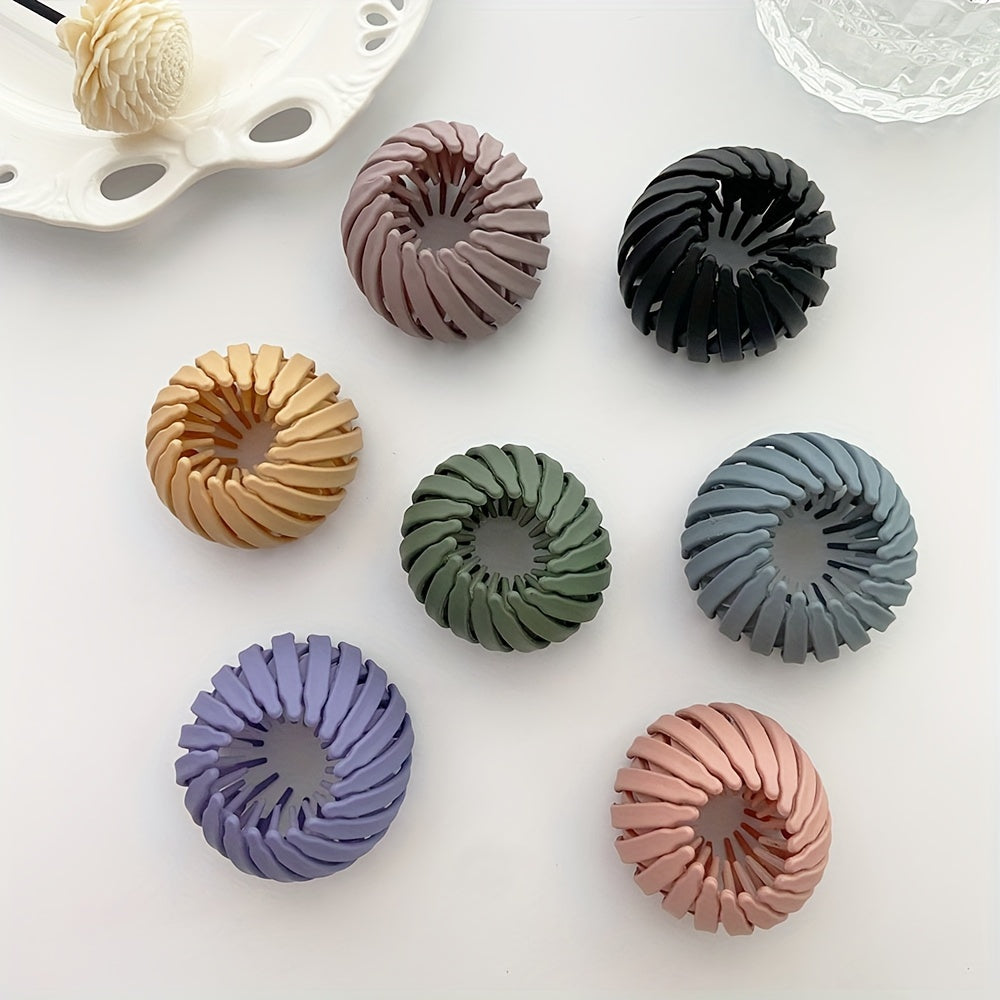 7pcs Multi-Colored Hair Nest Ponytail Clips, Women'S Hair Accessories, Bun Clips, Suitable for Both Thin And Thick Curly Hair, Hairpins And Hair Ties.