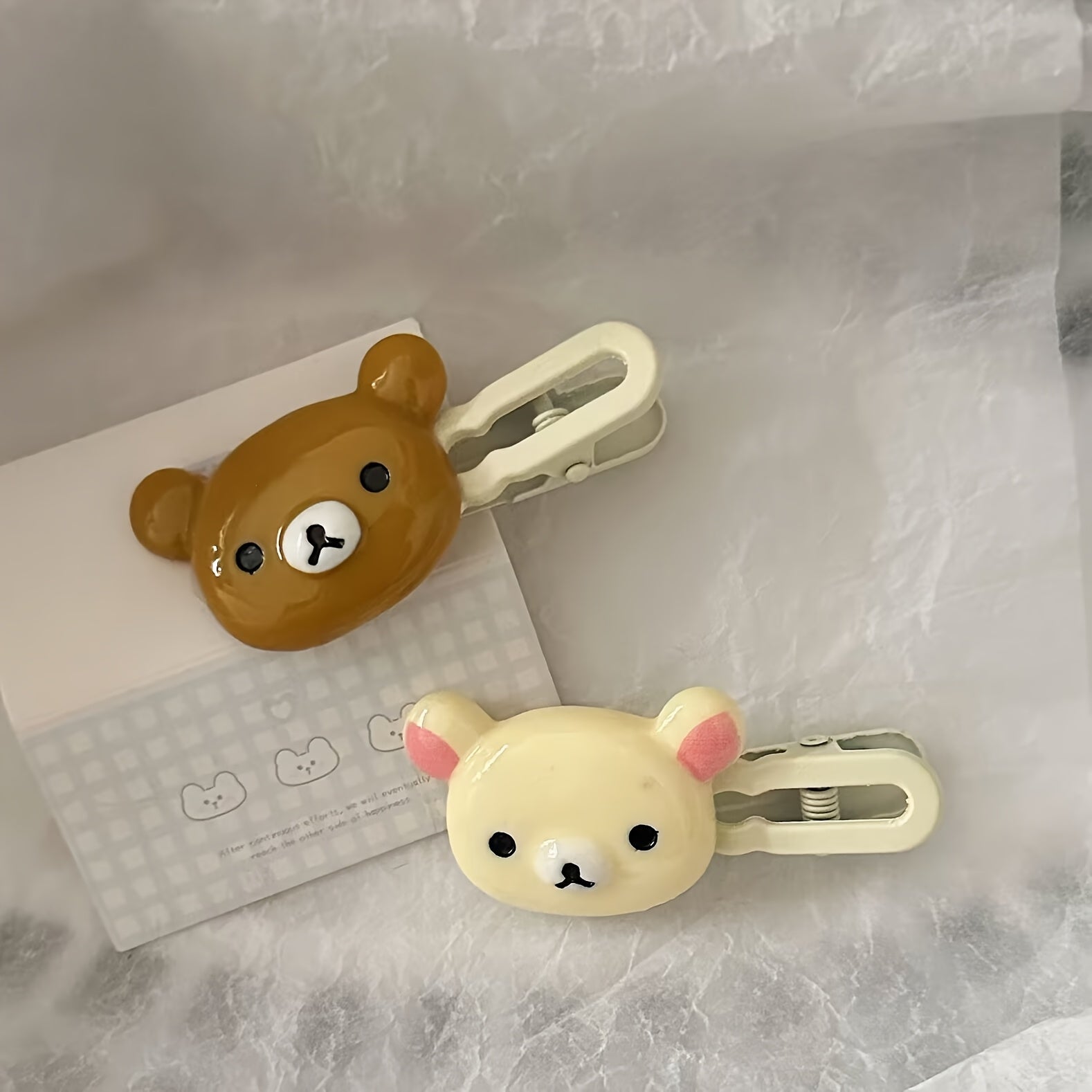 2pcs Cute Bear Hair Clips Set, Duckbill Side Clips, Women'S Adorable Hair Accessories, Perfect for Weddings, Parties, Beaches, and Everyday Style, Hair Accessories for Women, Hair Clips for Women Thin Hair, Hair Accessories for Women Thin Hair, Cute Hair