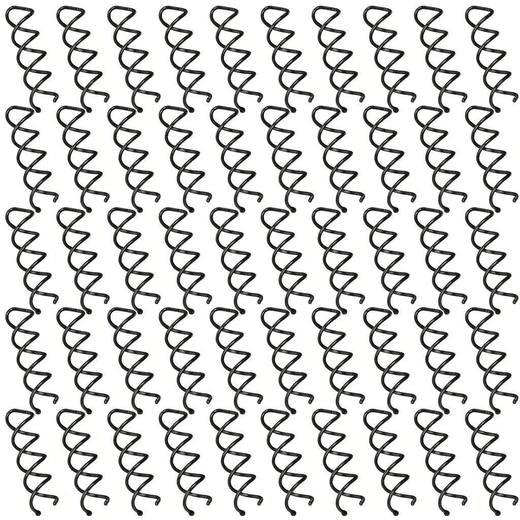50-Pack Black Spiral Hair Pins - Anti-Scratch, Twist Screw, Easy Updo DIY for Wedding, Reliable Hair Styling Clips