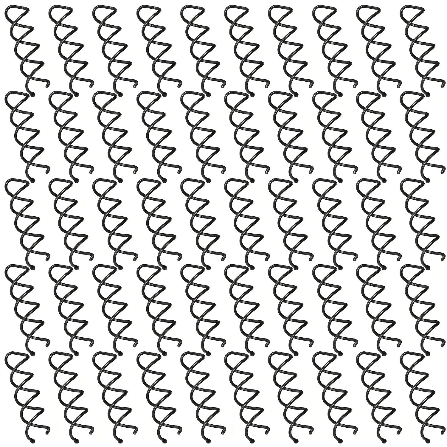 50-Pack Black Spiral Hair Pins - Anti-Scratch, Twist Screw, Easy Updo DIY for Wedding, Reliable Hair Styling Clips