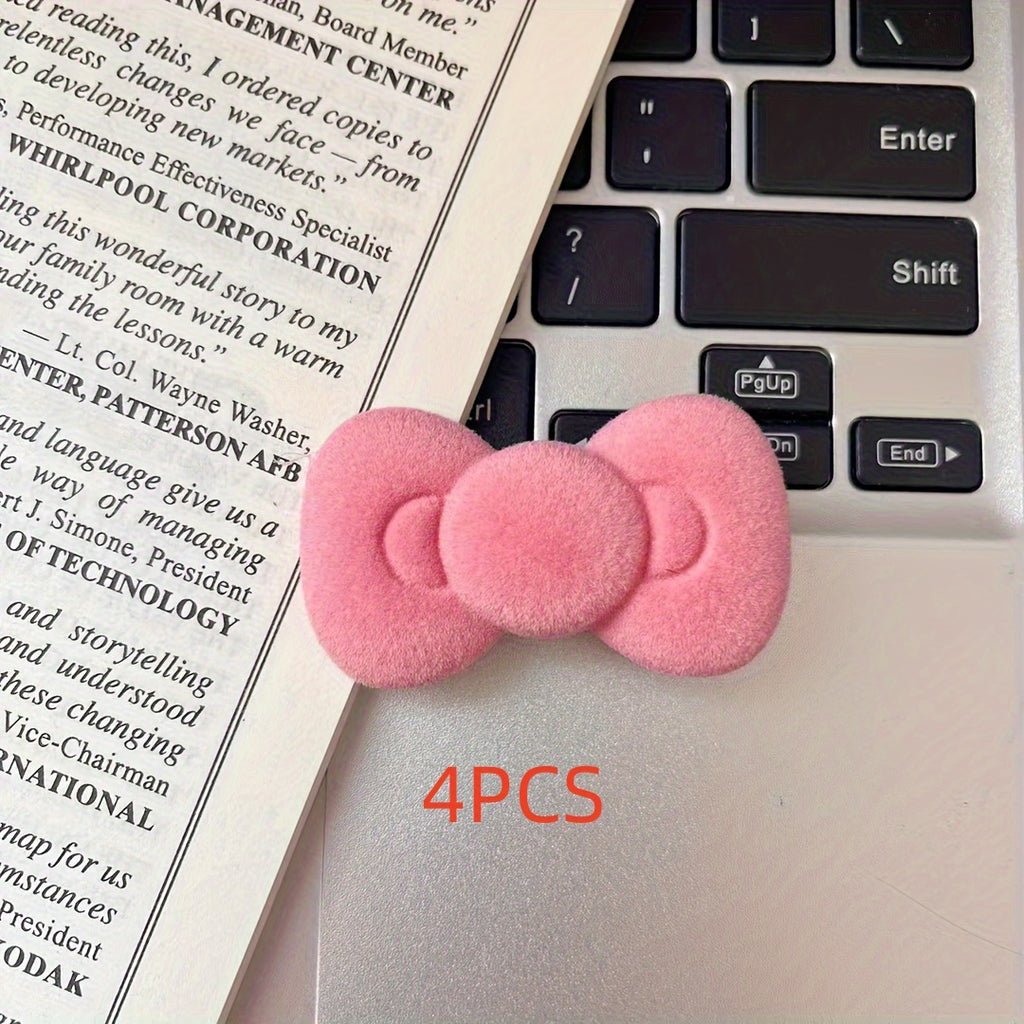 2/4/6pcs Elegant Pink Bow Hairpin Cute Sweet Bow Shaped Hairpin Women'S Daily Use Hair Accessories