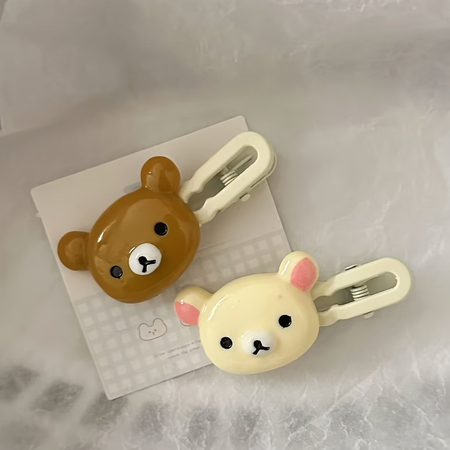 2pcs Cute Bear Hair Clips Set, Duckbill Side Clips, Women'S Adorable Hair Accessories, Perfect for Weddings, Parties, Beaches, and Everyday Style, Hair Accessories for Women, Hair Clips for Women Thin Hair, Hair Accessories for Women Thin Hair, Cute Hair
