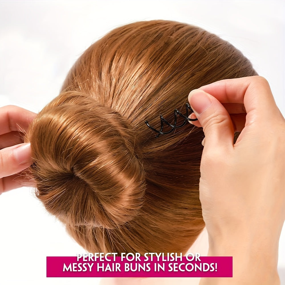 50-Pack Black Spiral Hair Pins - Anti-Scratch, Twist Screw, Easy Updo DIY for Wedding, Reliable Hair Styling Clips