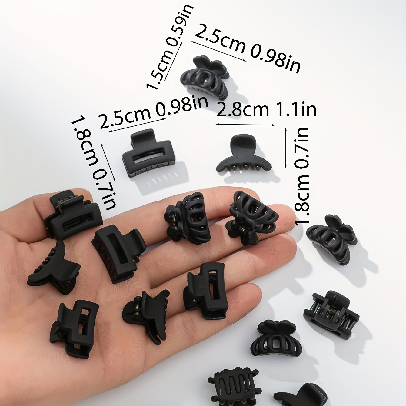 18pcs of small size black simple fashion hairpins hairstyle fixed hairstyle hairstyle Women's braid grab hairpins