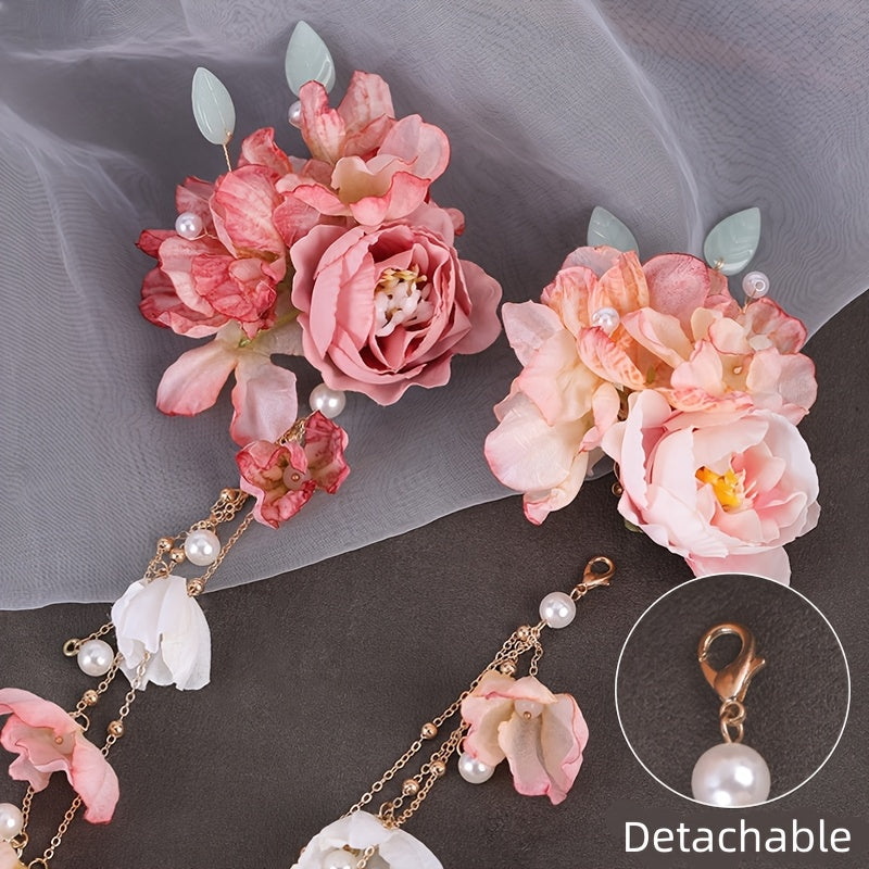 4pcs New Chinese Style Tassel Hair Clips, Elegant Vintage Hair Accessories for Photo Shoots and Festive Occasions