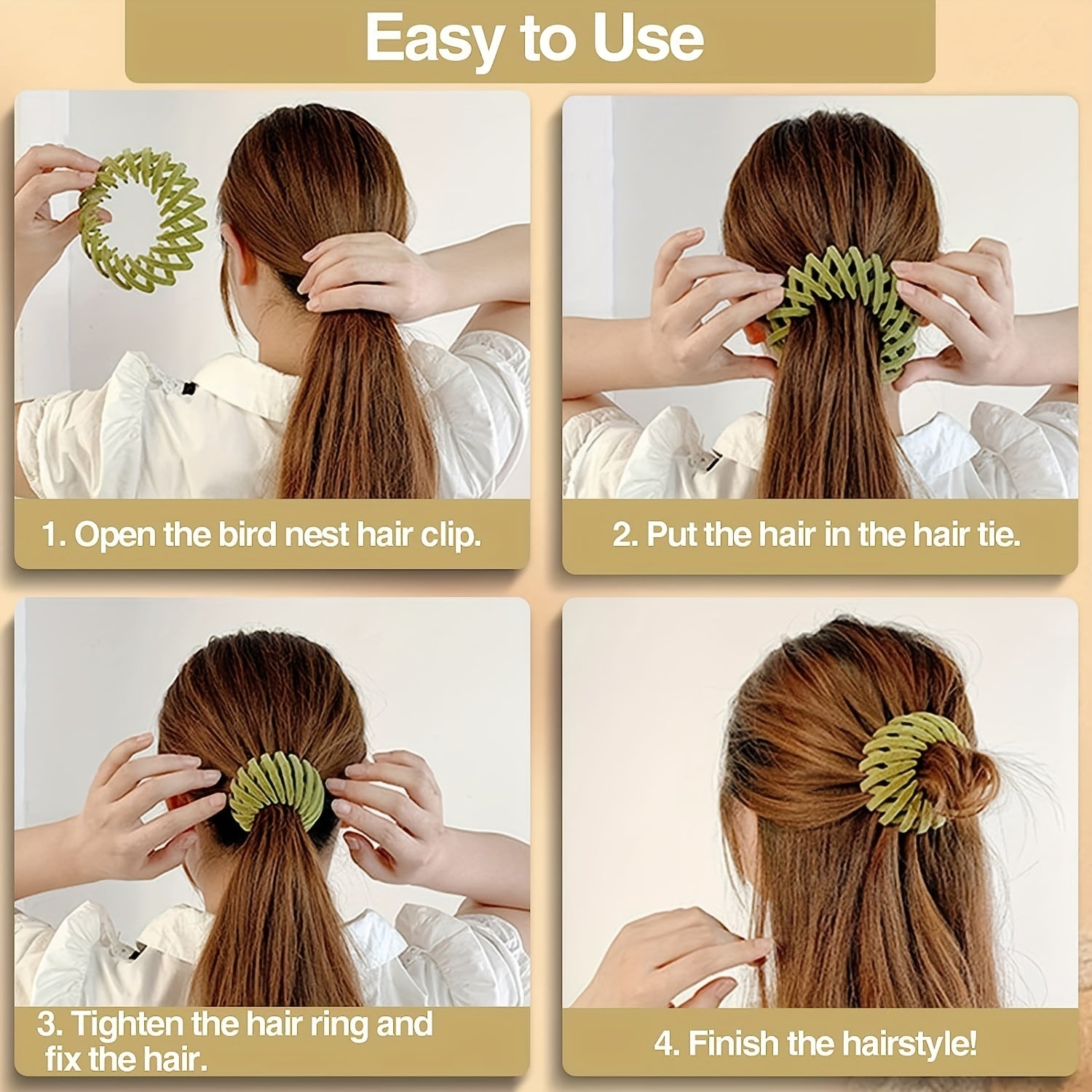 [Velvet | Magic] 7pcs Velvet Magic Hair Clip | Women's Expandable Bird Nest Ponytail Holder | Lazy Bun Fixing Pinned Up Hair Styler Hair Accessory