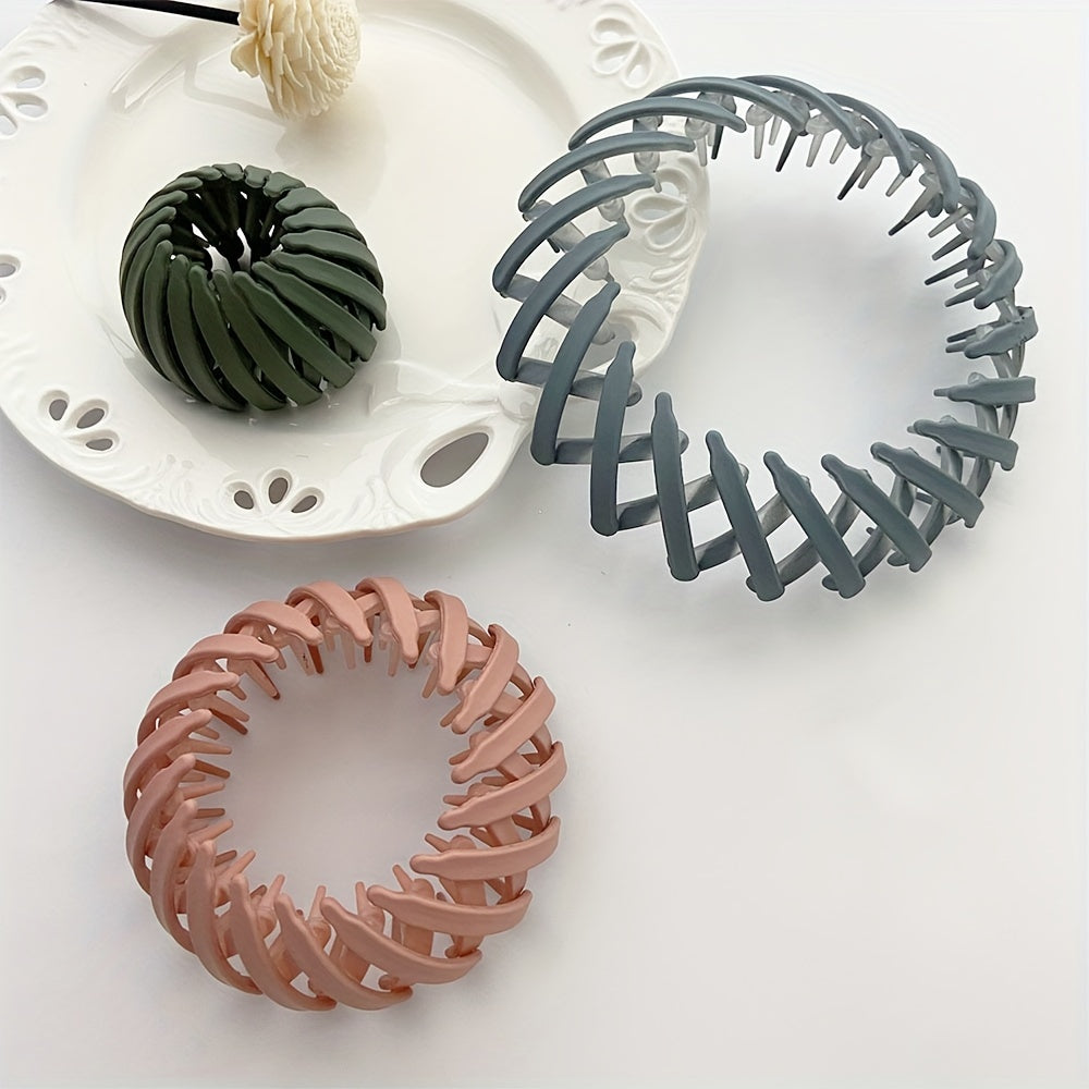 7pcs Multi-Colored Hair Nest Ponytail Clips, Women'S Hair Accessories, Bun Clips, Suitable for Both Thin And Thick Curly Hair, Hairpins And Hair Ties.